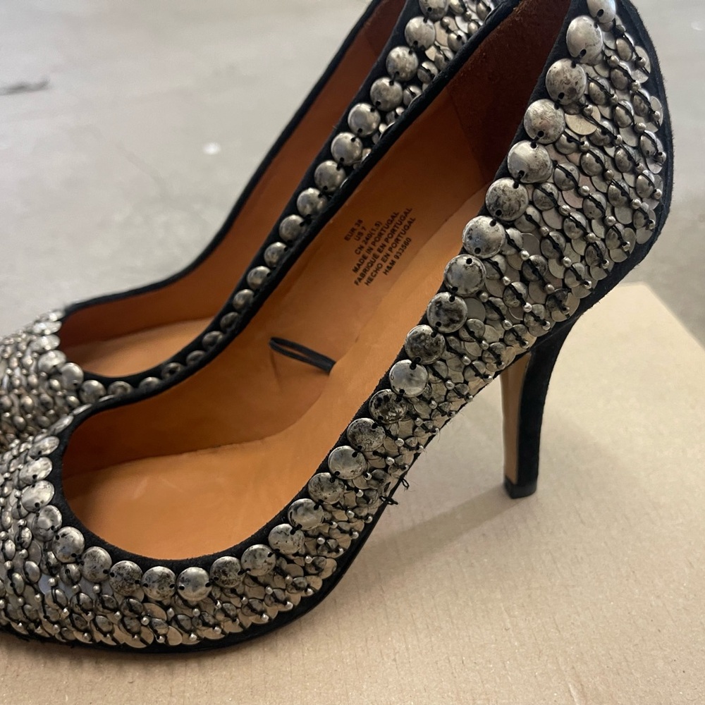 ISABEL MARANT For H&M STUDDED SEQUIN HEELS SHOES Size 7 NEW